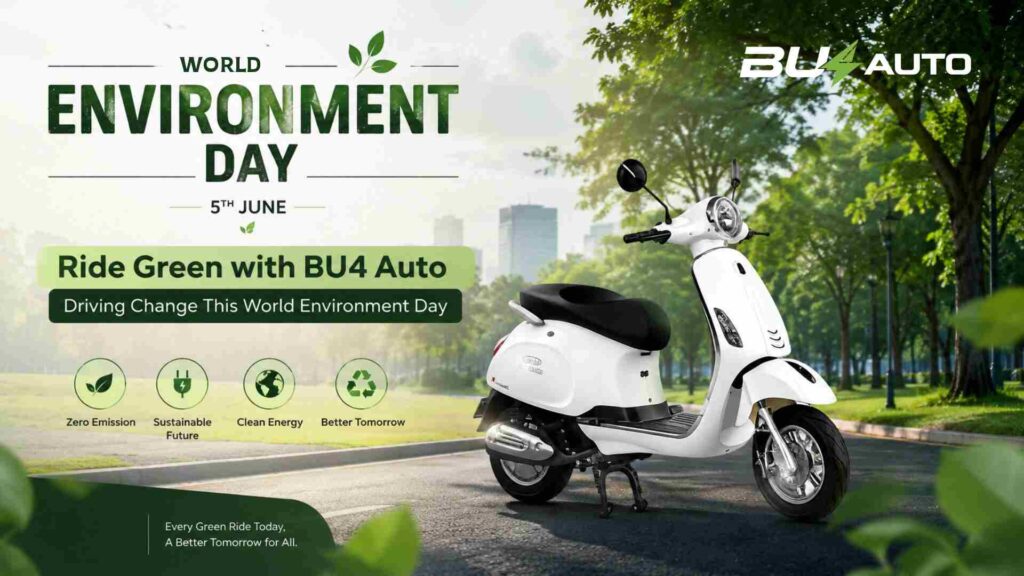 World Environment Day electric scooter by BU4 Auto